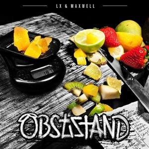 Albumcover mit Früchten auf einer Waage, Kiwi, Erdbeeren und einem Messer auf Holzoberfläche.