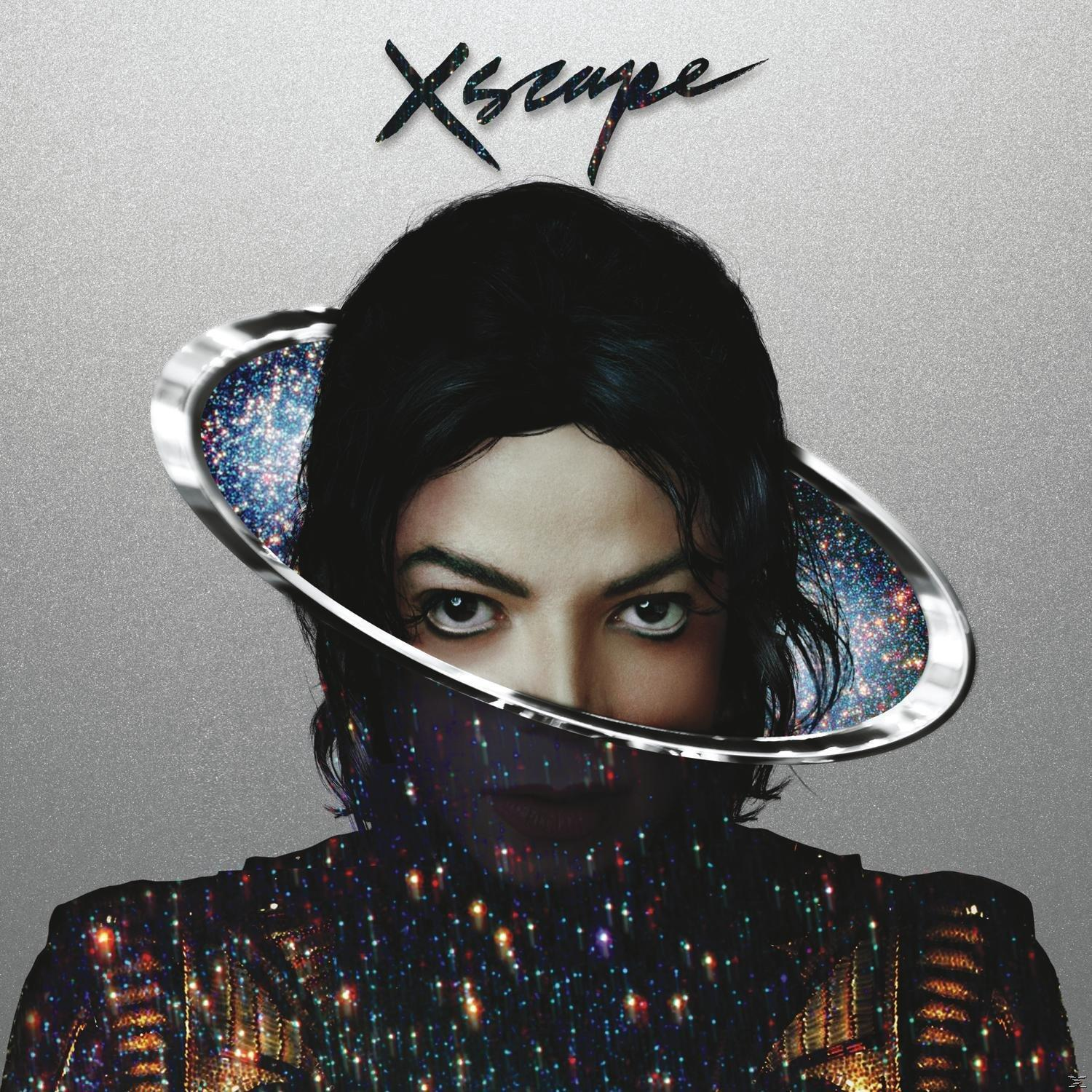 Michael Jackson album borítója. Arc egy ezüst gyűrű mögött, csillagos központtal. Fekete haj és kabát.