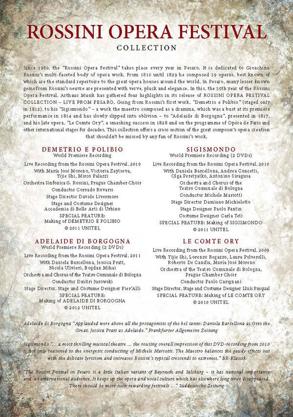 VARIOUS, Orchestra Sinfonica G. Rossini, Orchestra & Chorus Of The Teatro Comunale Di Bologna, Prague Chamber Choir - Rossini Opera Festival  - (DVD)