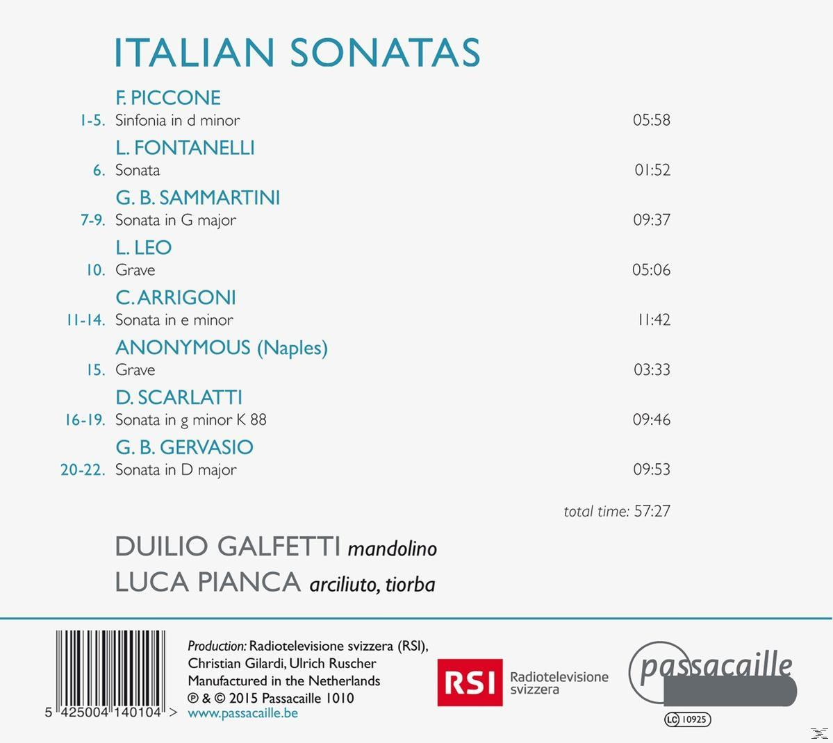 Duilio Galfetti, Luca Pianca - Italienische Mandolinensonaten  - (CD)