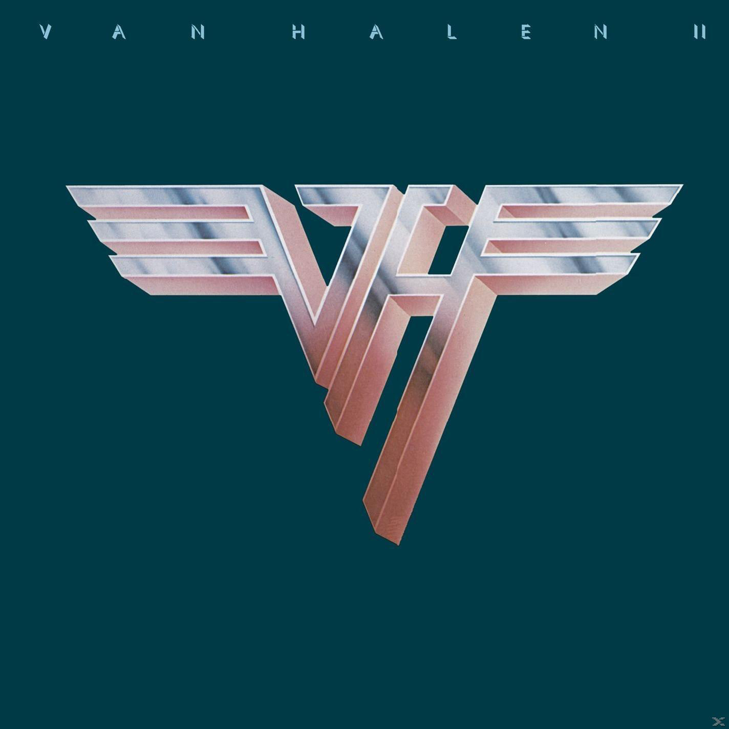 Albumcover mit dem Van Halen Logo: silberne Flügel mit einem V und A in Pink und Silber.