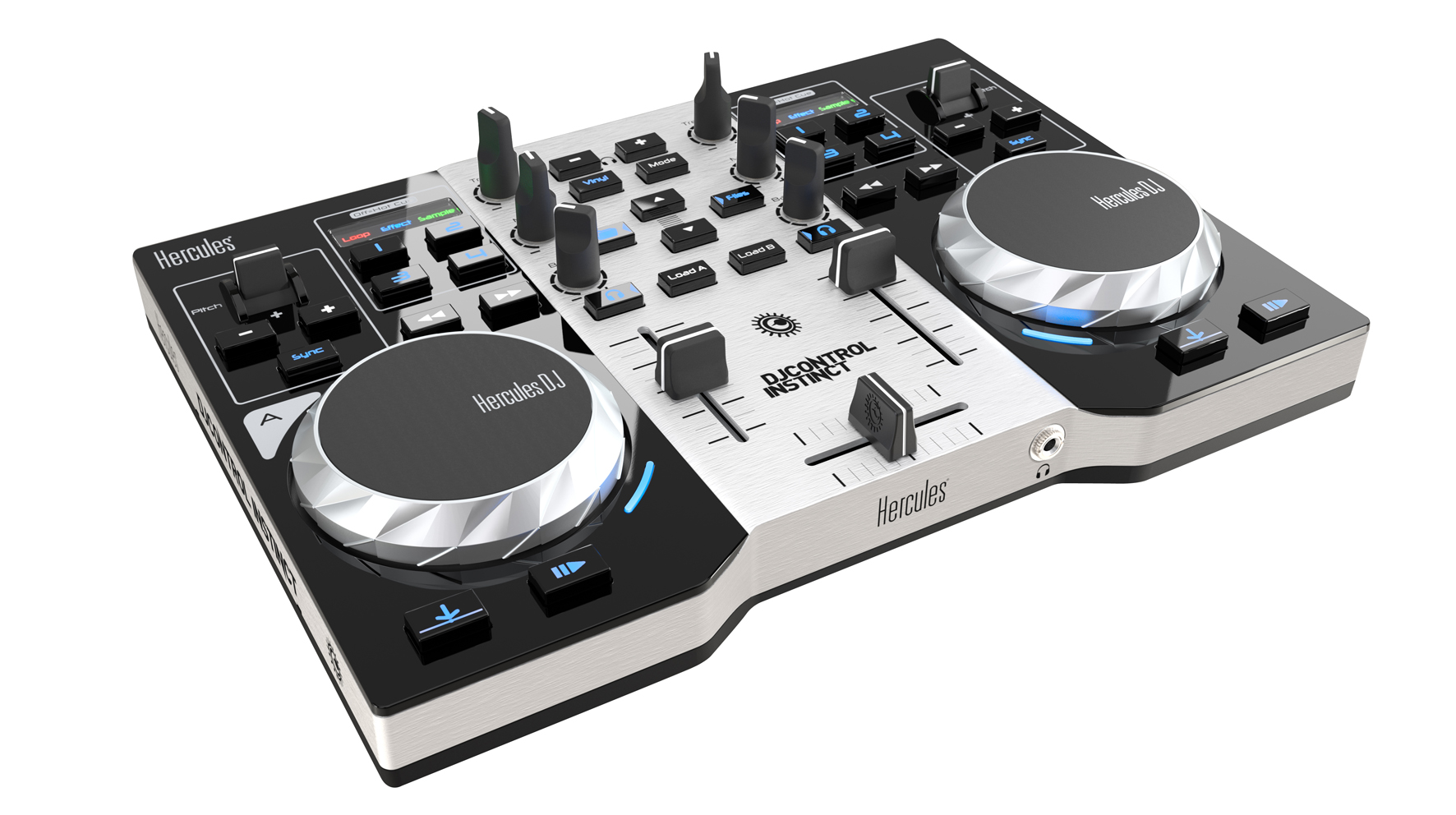 HERCULES DJ Control Instinct S Series DJ Controller, Schwarz/Silber