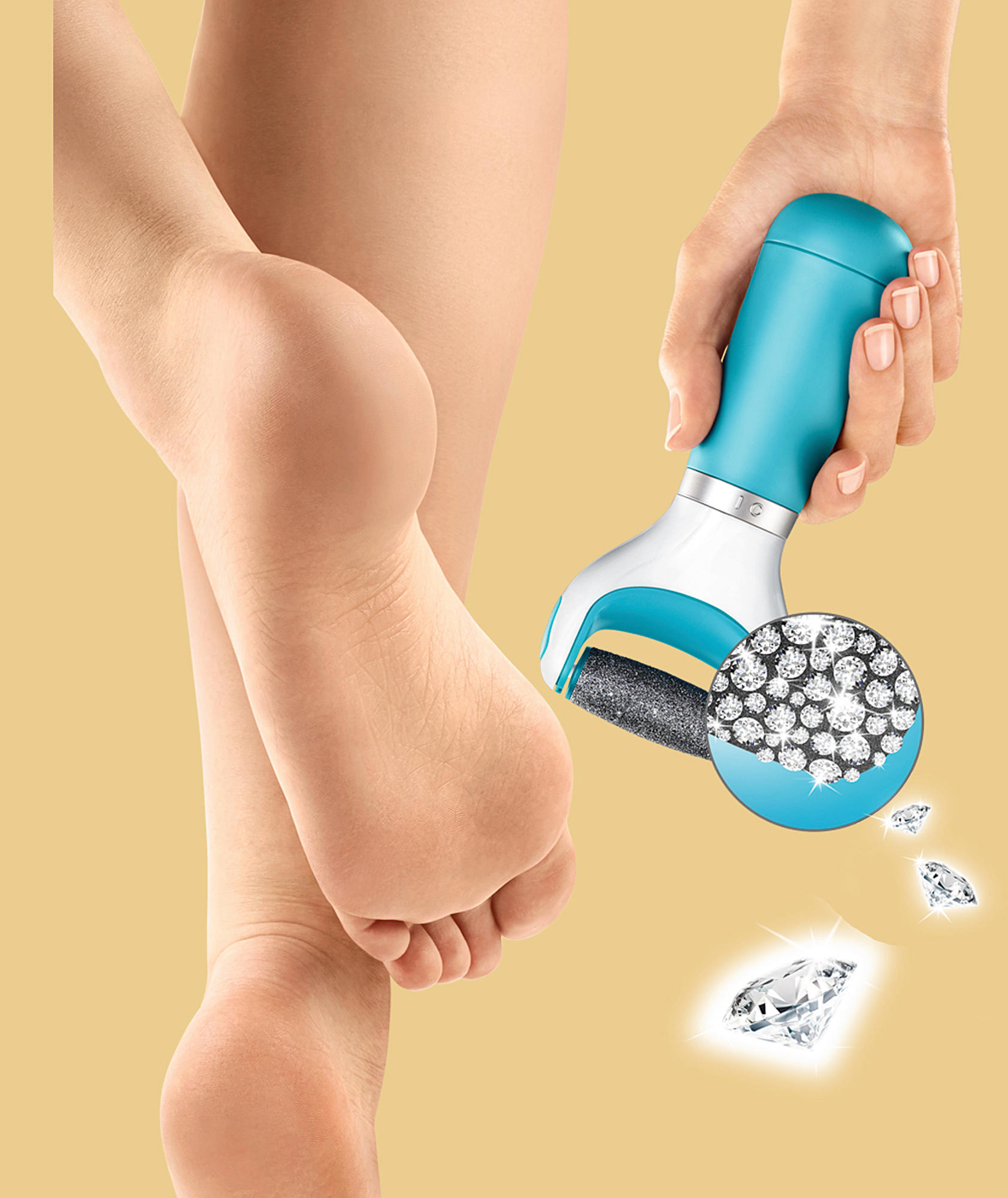 Limador de durezas - Scholl Velvet Smooth Express Pedi, Eléctrico, Funciona con pilas, Azul