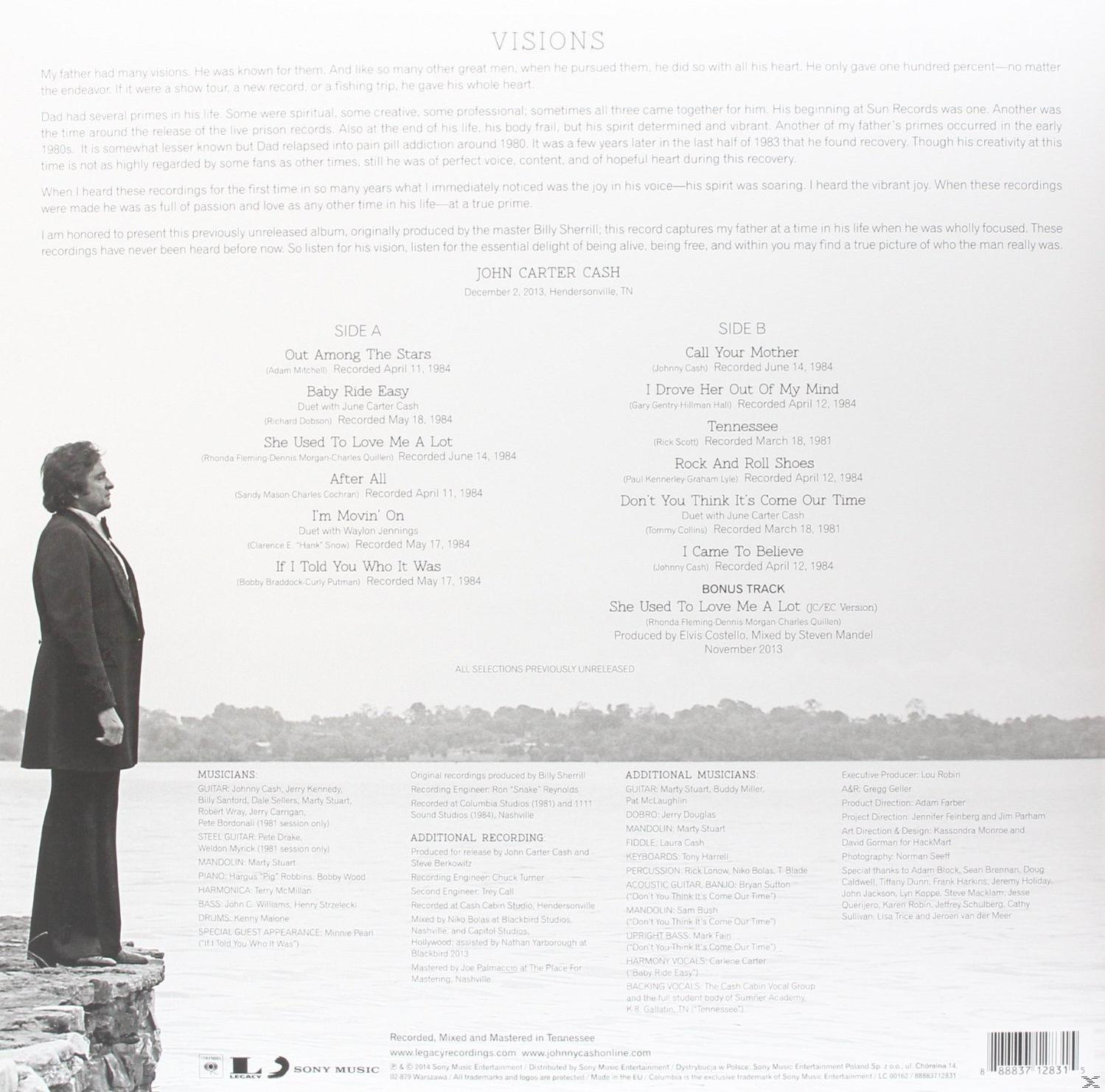 Albumcover mit Mann im Anzug, Titelliste und Text über Visionen.