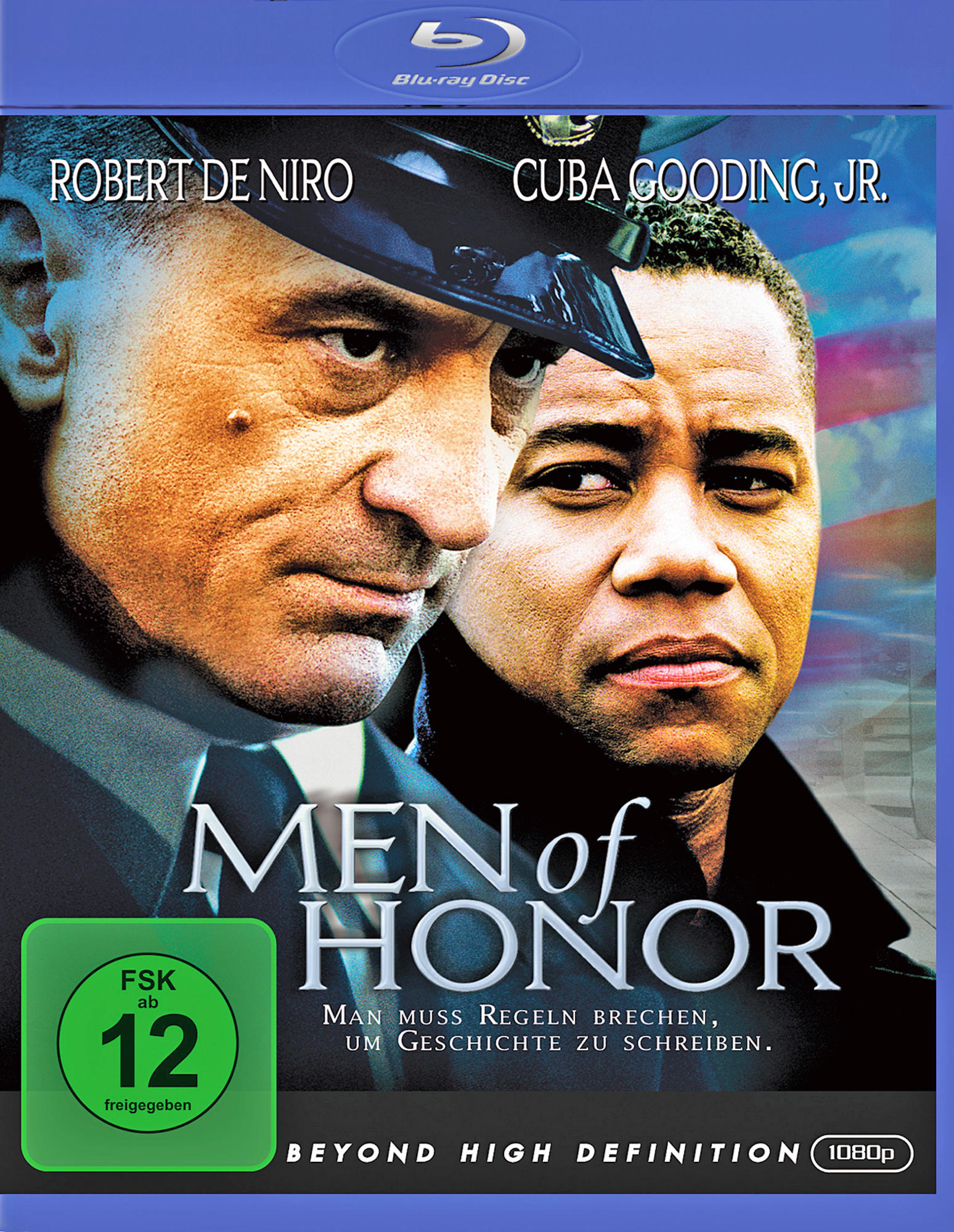Men of Honor Blu-ray-Cover. De Niro und Gooding Jr. in Uniform. Blauer Hintergrund.