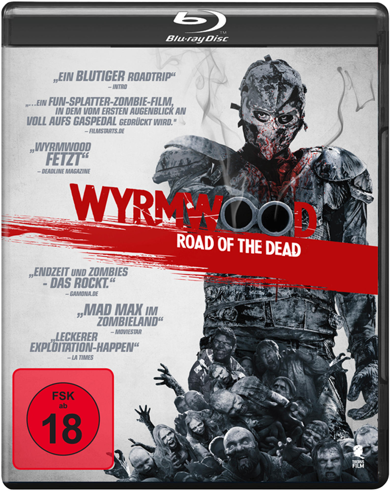 Blu-ray-Cover: Wyrmwood: Road of the Dead. Zeigt Zombies und eine maskierte Figur.