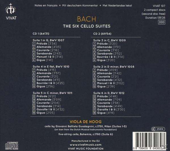 Viola De Hoog - Die sechs Cellosuiten  - (CD)