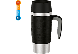 EMSA emsa TRAVEL MUG Handle - Tazza isoterma - 360 ml - Nero - Tazza termica (Nero/Argento)