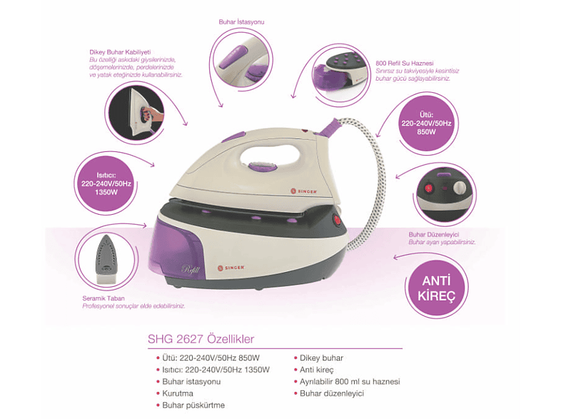 SINGER 9985 Quantum Stylist Dikiş Makinesi + SHG 2627 Buhar