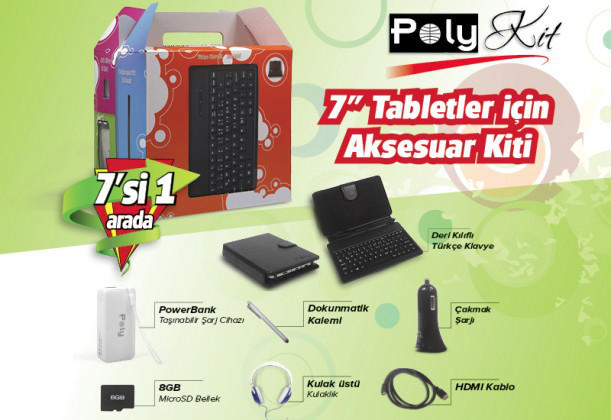 POLYPAD PolyKit 7 si 1 arada Tablet Aksesuar Kiti