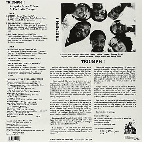 Steve Colson, The Unity - (Vinyl) Triumph! - Troupe