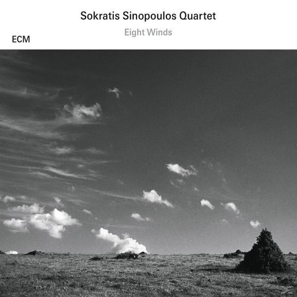 Album borító. Fekete-fehér tájkép a 'Sokratis Sinopoulos Quartet' és 'Eight Winds' szöveggel.