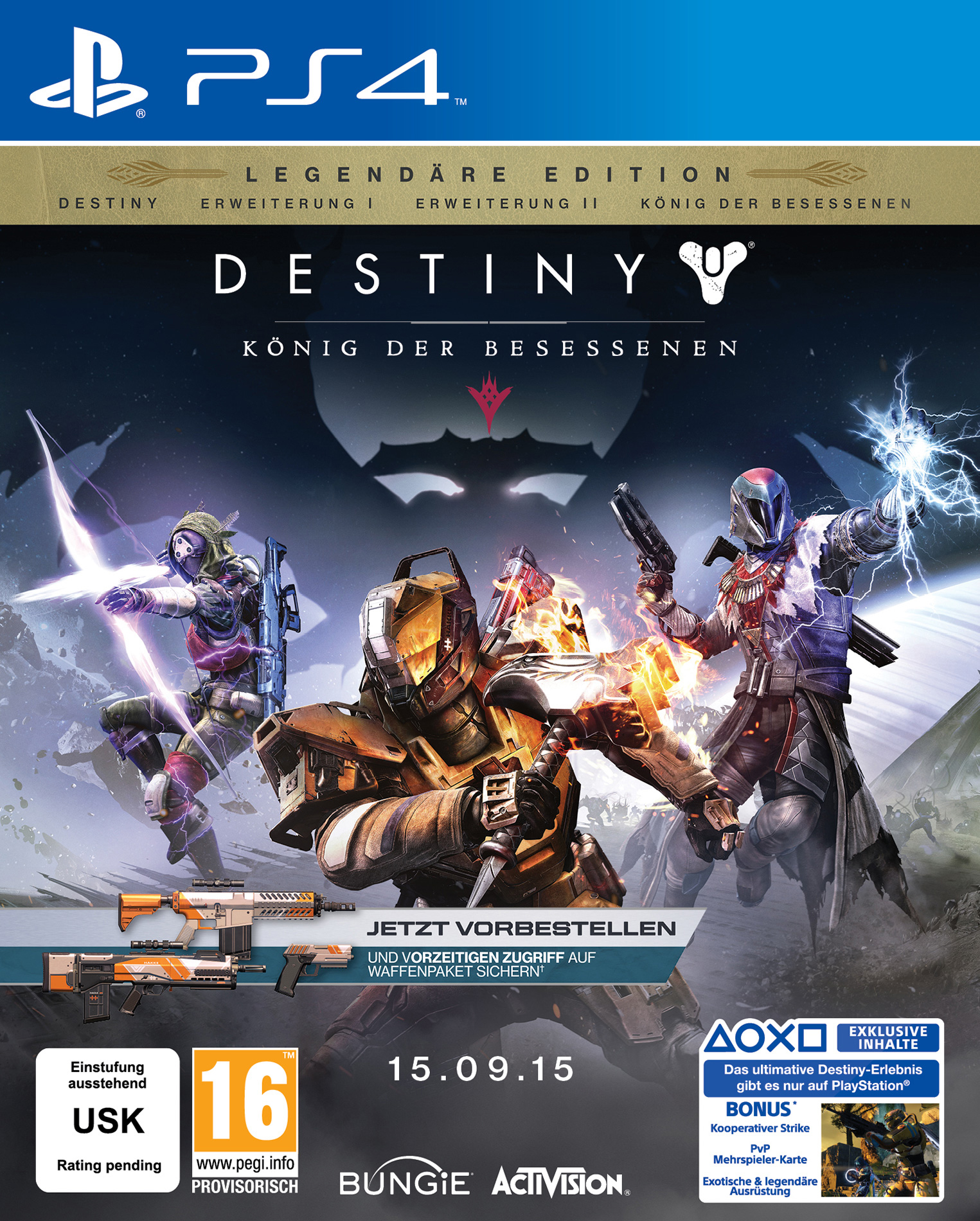 SONY PlayStation 4 500GB CUH-1216A Limited Edition inkl. Destiny: König der Besessenen - Legendäre Edt.
