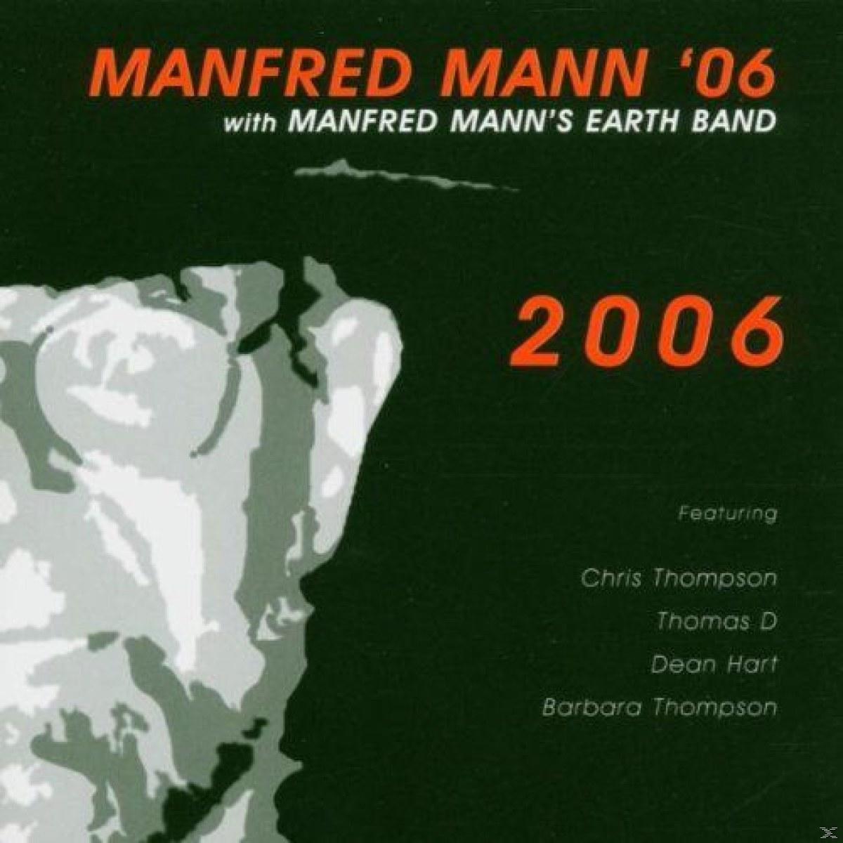 Manfred Mann '06 Albumcover. Abstraktes Bild in Weiß, Grau und Grün. Schwarzer Hintergrund.