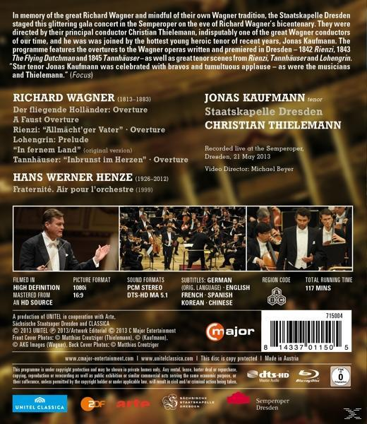 DVD-Rückseite: Richard Wagner und Jonas Kaufmann, Orchester und Details.