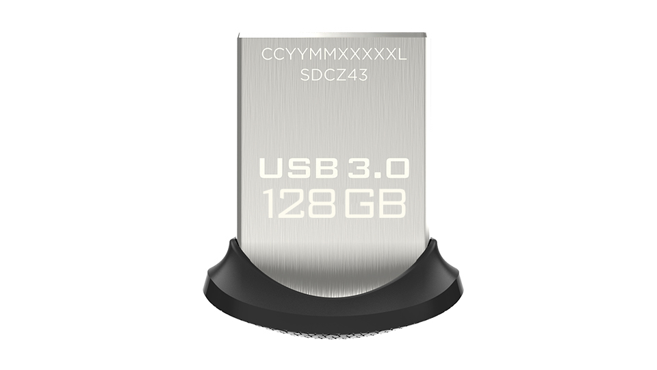 SANDISK ULTRA FIT USB-Stick, 128 GB, 130 MB/s, Schwarz/Silber