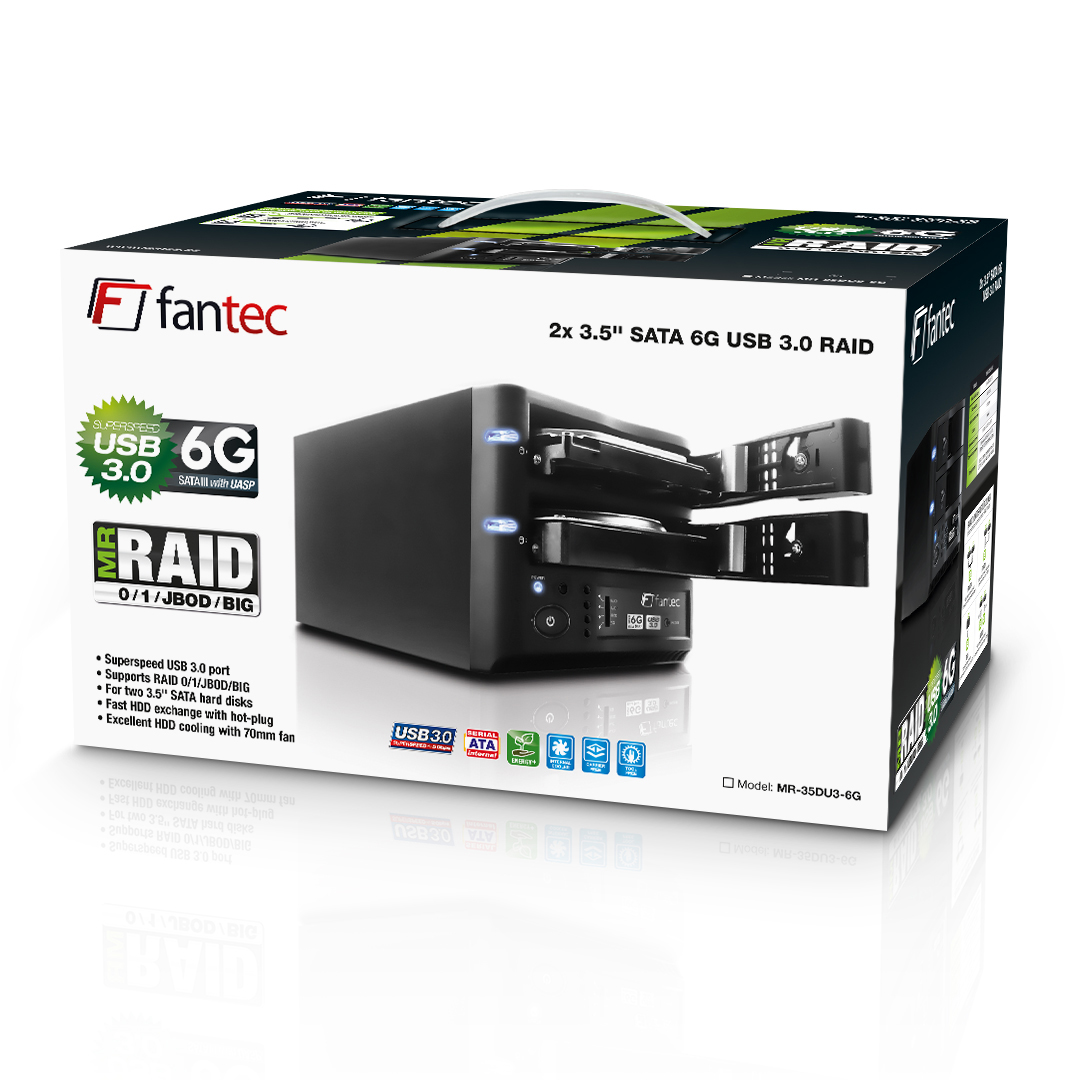 FANTEC 1685 MR-35DU3-6G Festplattengehäuse 3,5 Zoll Schwarz}