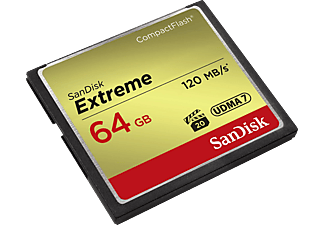 SANDISK Extreme UDMA 7 - Compact Flash-Speicherkarte (64 GB, 120, Grau/Gold)