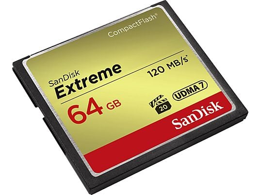 SANDISK Extreme UDMA 7 - Compact Flash-Schede di memoria  (64 GB, 120, Grigio/Oro)