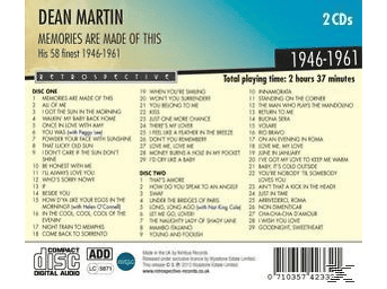 Thumbnail - Dean Martin - Martin-His 58 Finest (CD)