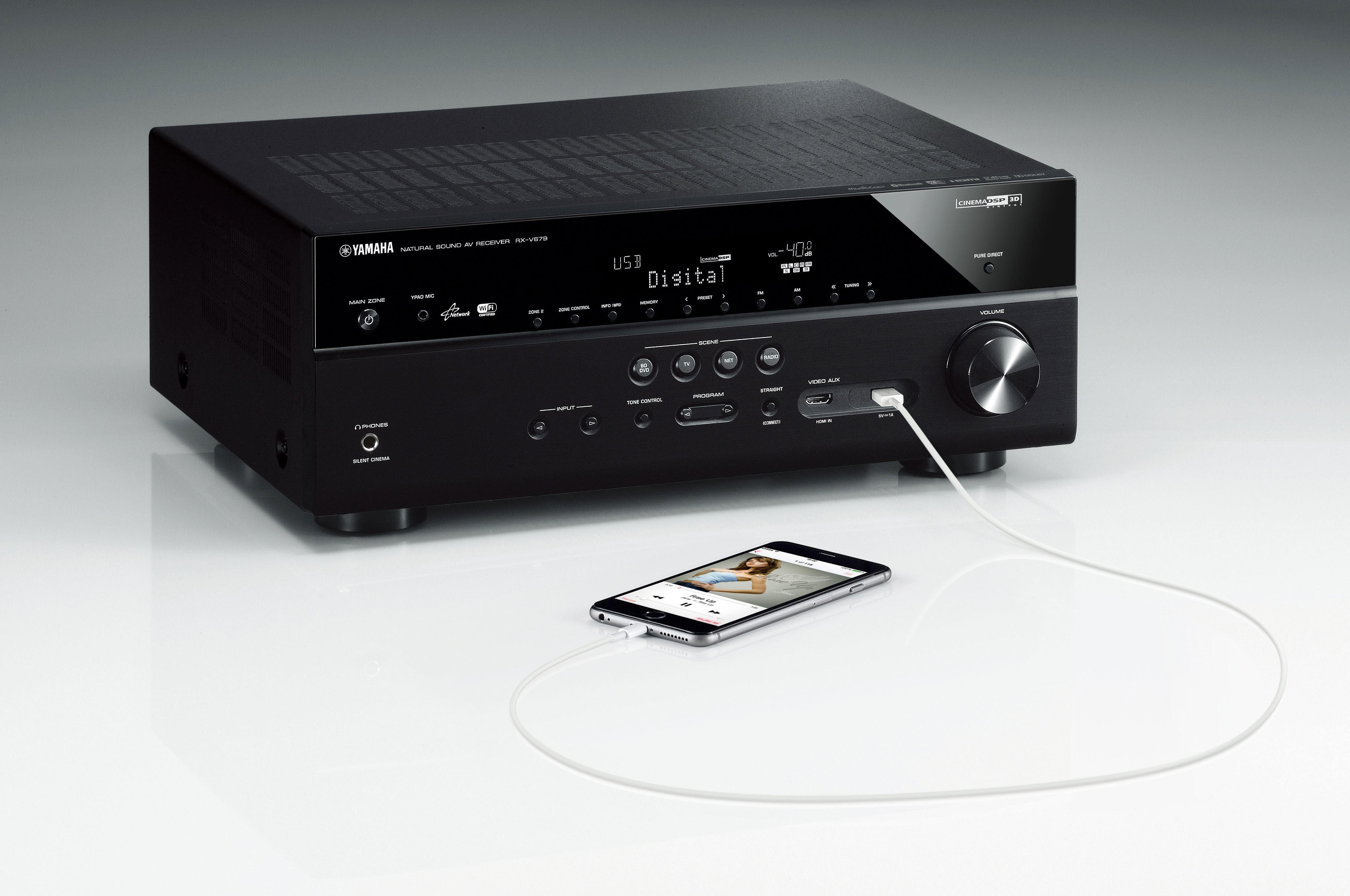 YAMAHA RX-V679 AV-Receiver (7.2 Kanäle, 150 Watt pro Kanal, Schwarz)