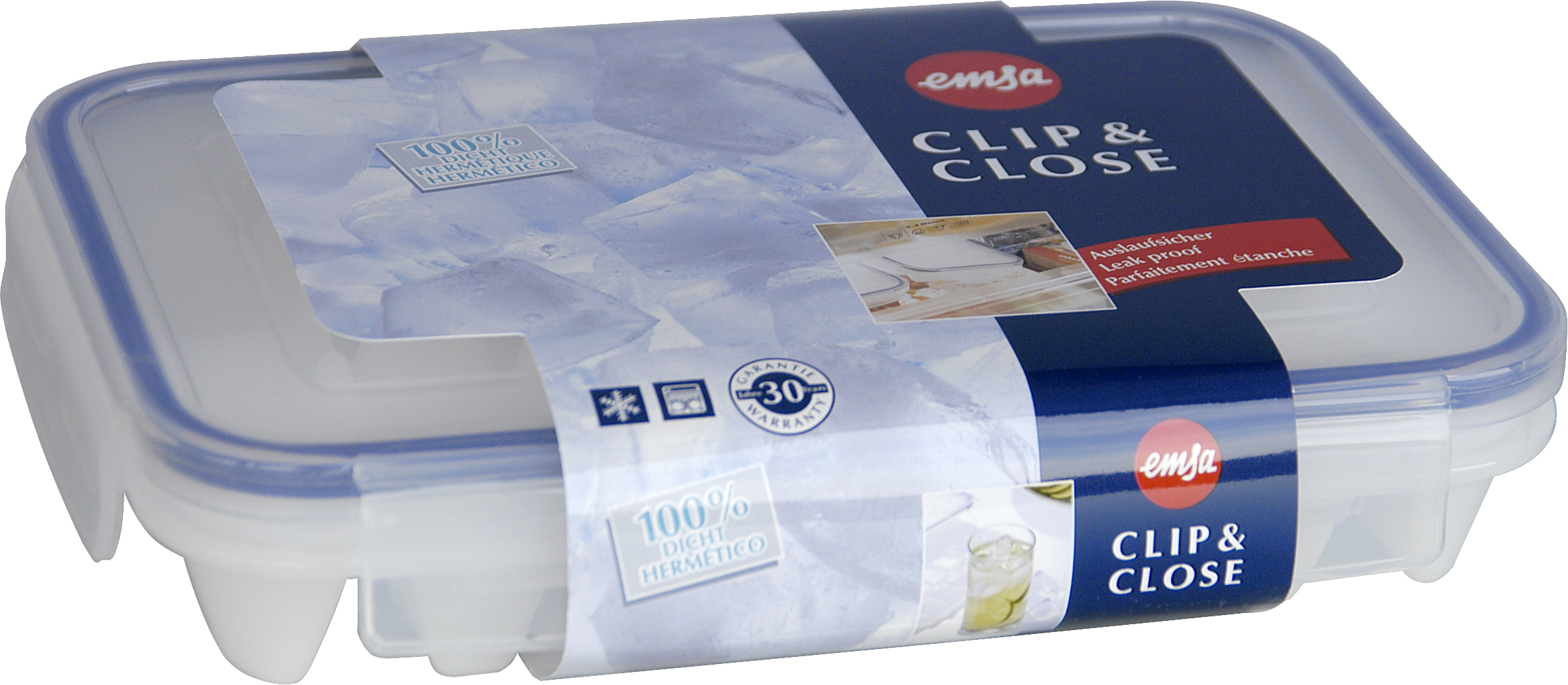 Eiswürfelbereiter EMSA Classic Clip&Close Transparent/Blau 505320