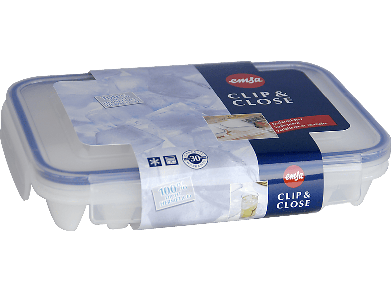 Transparent/Blau Classic EMSA 505320 Clip&Close Eiswürfelbereiter