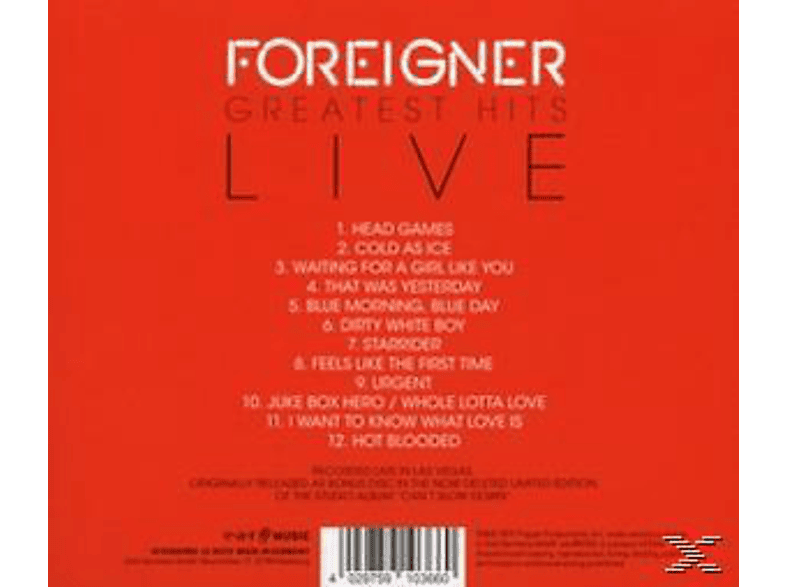 Thumbnail - Foreigner - Greatest Hits-Live (CD)