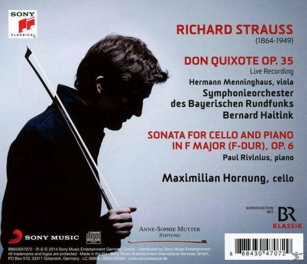 Albumcover mit Mann mit Bogen. Roter Text mit Noten.