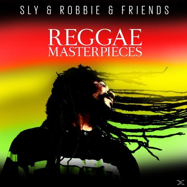 Albumcover mit einer Männersilhouette und dem Text "Reggae Masterpieces" in Rot, Gelb und Grün.