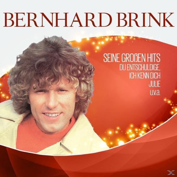 Albumcover zeigt Bernhard Brink. Roter Hintergrund mit weißem Text und Glitzer. Lächelnder Mann in hellem Jackett.