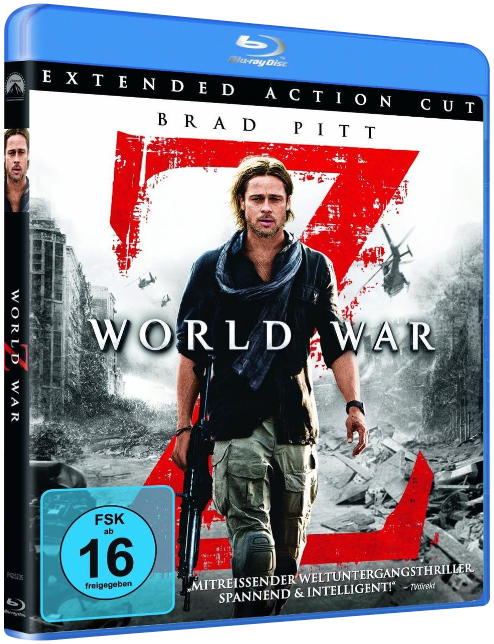 Filmcover für World War Z. Brad Pitt in einer Kampfszene mit Titel.