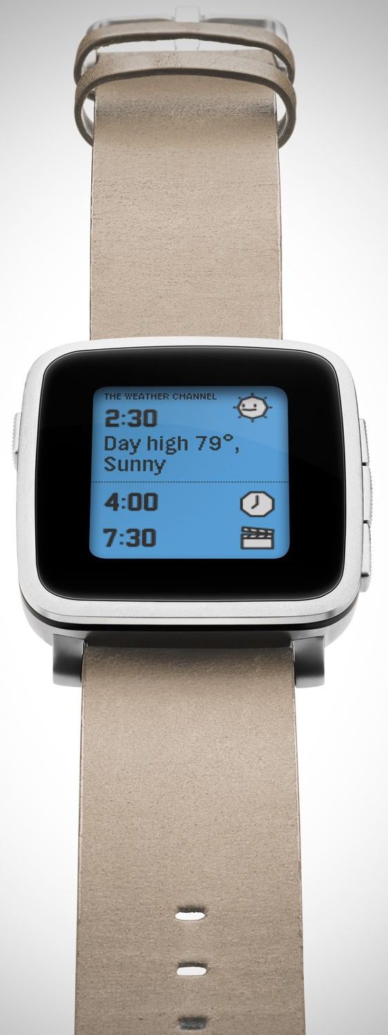 PEBBLE TIME STEEL Smartwatch Silber