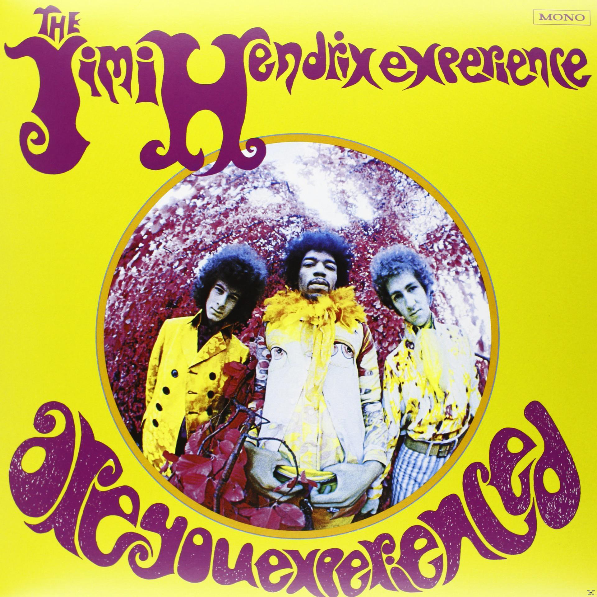 Album cover with three people. Title: The Jimi Hendrix Experience, Are You Experienced.