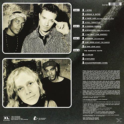 Egy album hátulja. A zenekar tagjainak fotóit és a számlistát tartalmazza.
