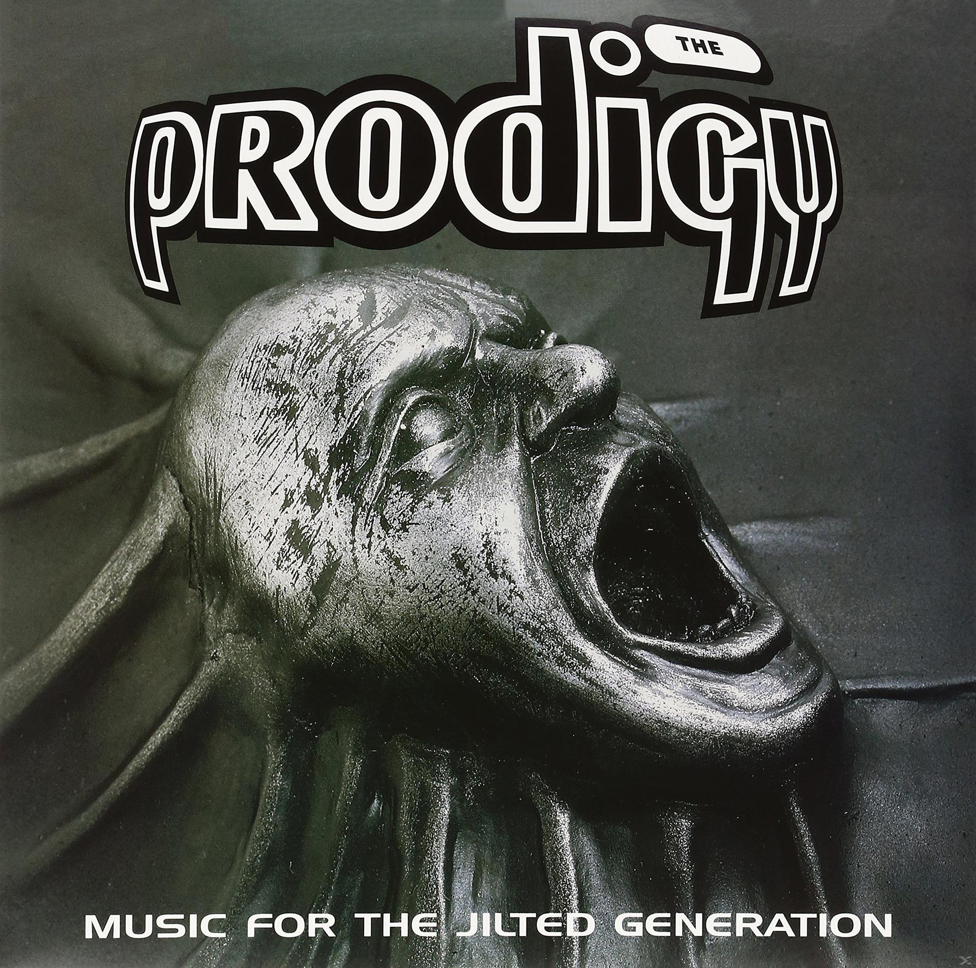 A The Prodigy album borítója. Egy fém arc tátongó szájjal. A cím: 'The Prodigy' és 'Music...Generation'.