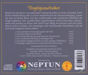 Rückseite einer CD über Naturgeräusche. Text auf Deutsch. Enthält eine CD und ein Logo in der unteren rechten Ecke.
