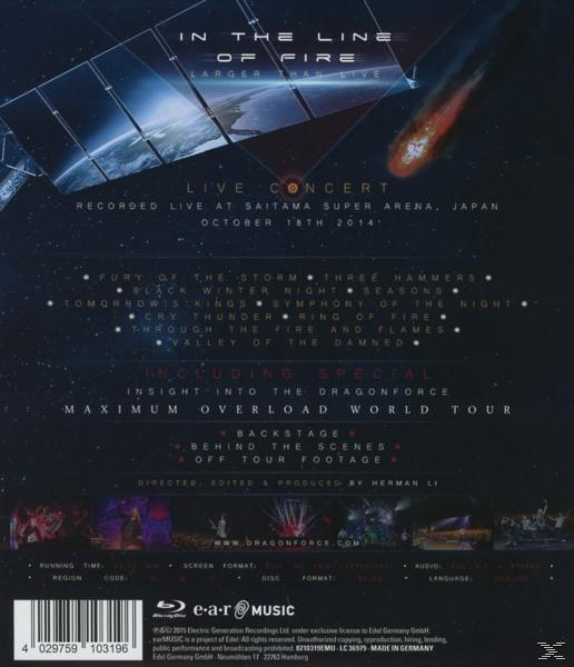 Cover eines Blu-ray-Konzerts mit Weltraumthema und Bandinformationen.