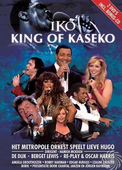 Poster voor Iko: King of Kaseko. Toont meerdere zangers met microfoons, voor een blauwe achtergrond, met tekst overlay.