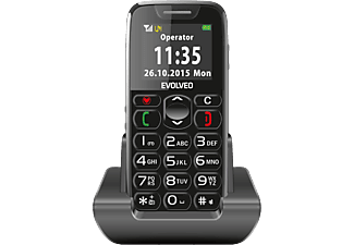 EVOLVEO EASY PHONE EP-500 fekete nyomógombos kártyafüggetlen mobiltelefon