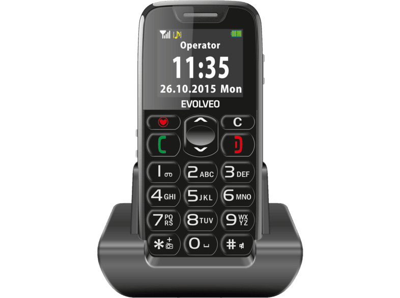 EVOLVEO EASY PHONE EP 500 fekete nyom gombos k rtyaf ggetlen