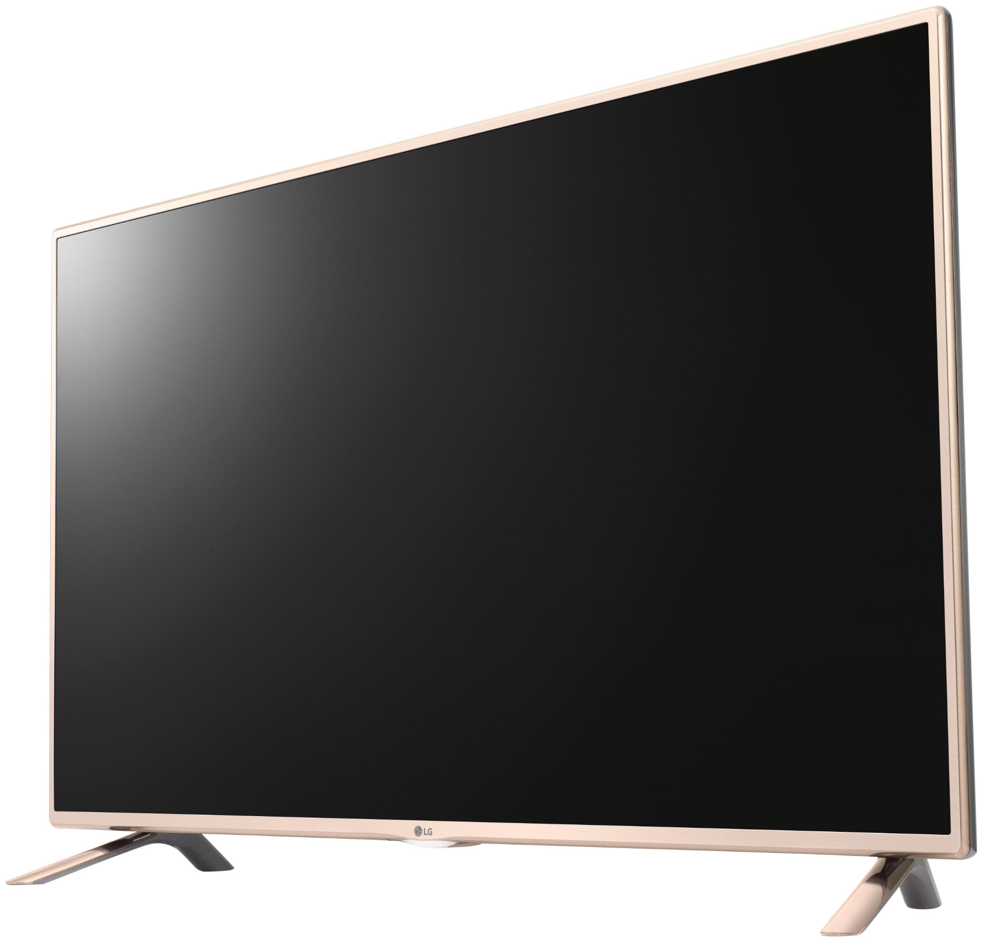 Televisor de pantalla plana grande con pantalla negra y marco claro.