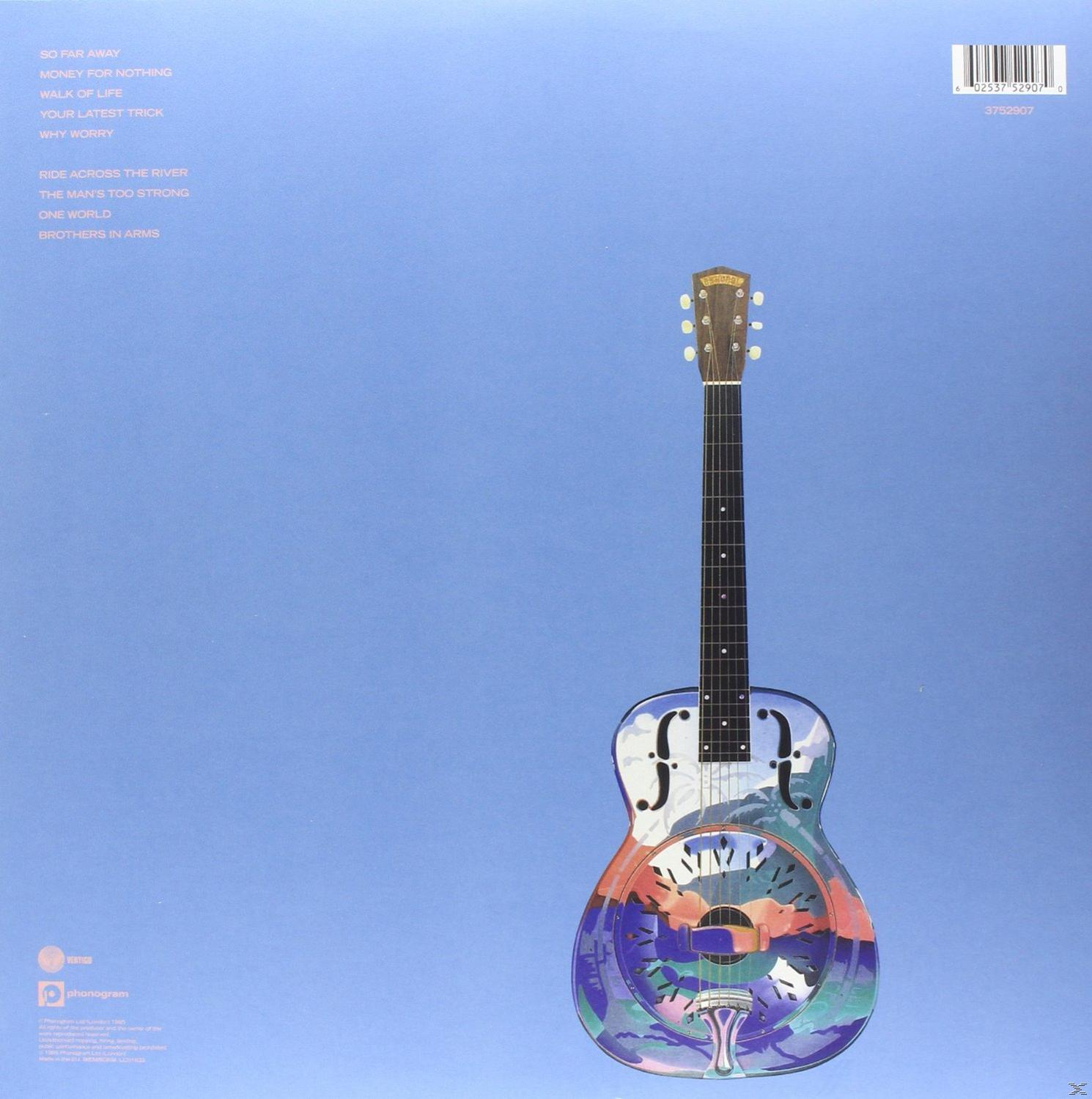Pochette d'album avec image de guitare. Un fond bleu avec les titres des chansons répertoriés à gauche.