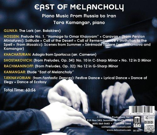 CD-Cover mit Text, Auflistung von Musikkompositionen, Hände spielen Klavier.