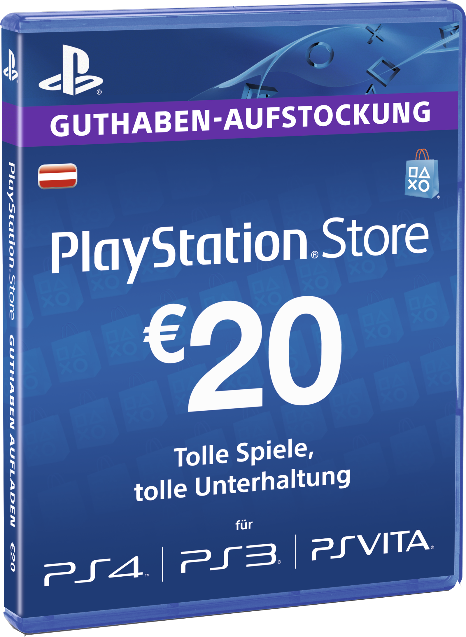 PlayStationStore Guthaben-Aufstockung 20 € [PS4, PS3, PS Vita PSN Code - österreichisches Konto]