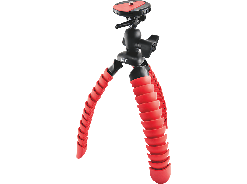 ISY ITT-750 TRIPOD 30CM Dreibein Stativ, Rot, Höhe offen bis 300 mm