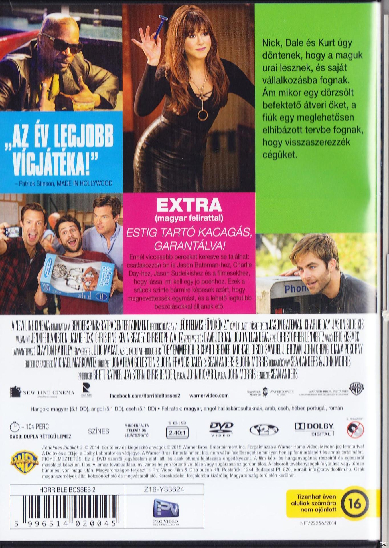 Film DVD borító: 'Förtelmes főnökök 2', vígjáték.