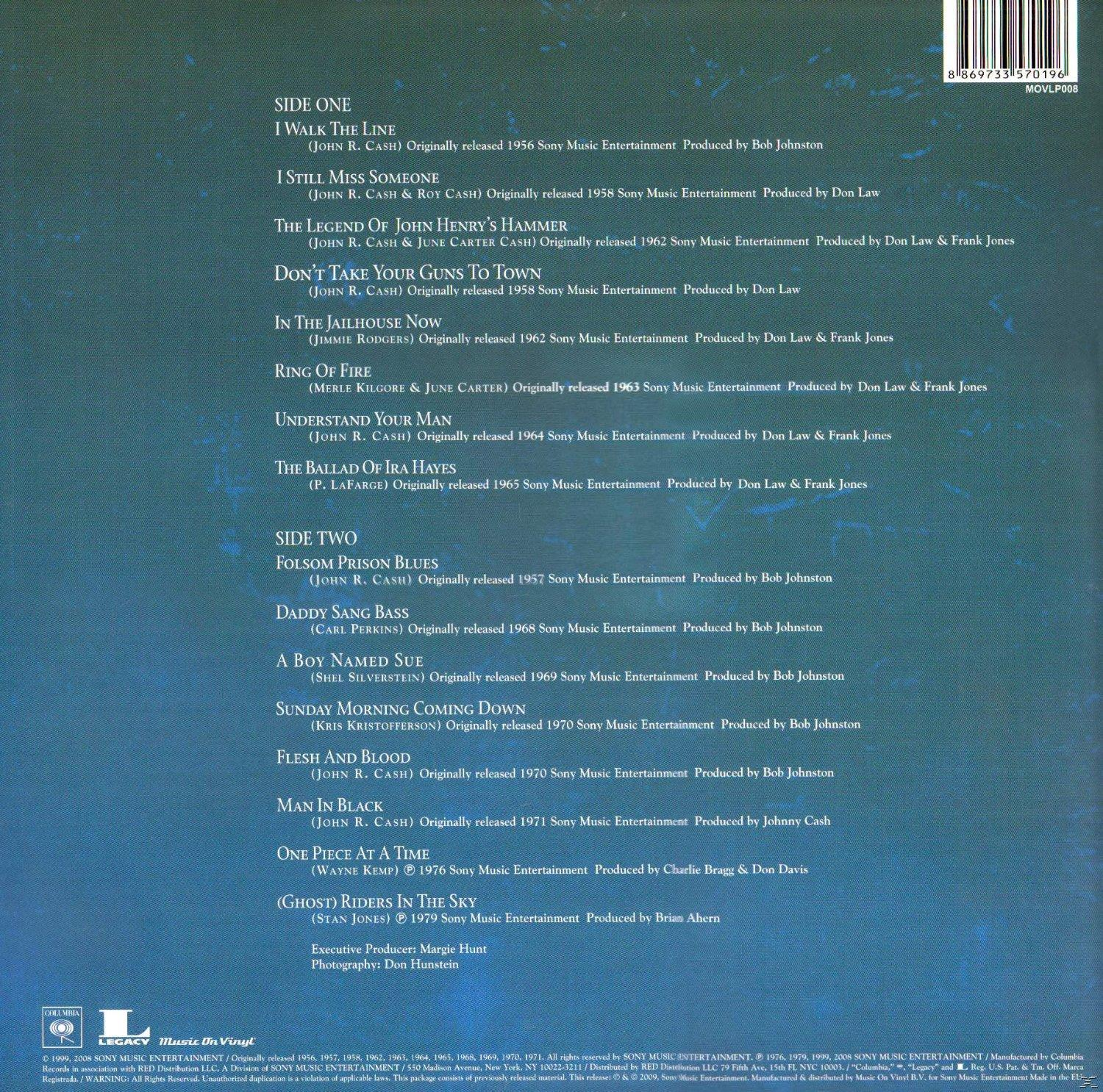 Album hátlap John Cash dal listájával.