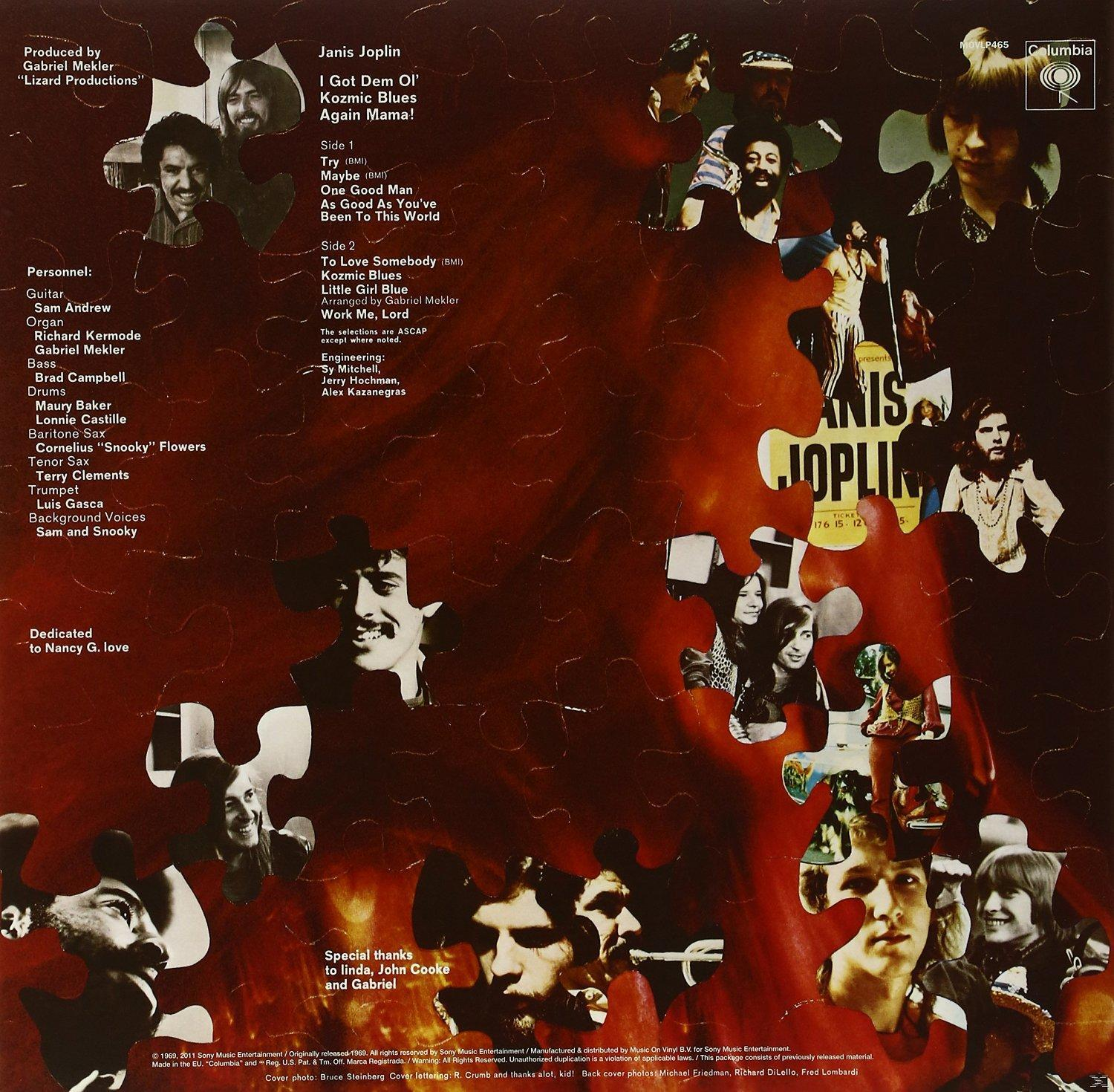 Album borító puzzle darabokkal, arcokkal és szöveggel, előadók gyűjteménye.