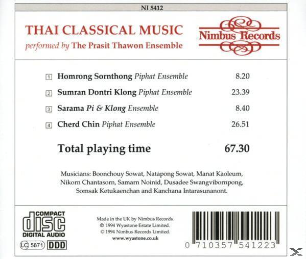 The Prasit Thawon Ensemble - Thai Classical Music  - (CD)